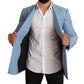 Dolce & Gabbana Elegant Blue Cashmere-Silk Men's Blazer