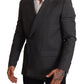 Dolce & Gabbana Chic Gray Check Martini Slim Fit Double-Breasted Blazer