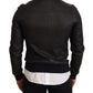 Dolce & Gabbana Elegant Leather Bomber Jacket in Dark Blue