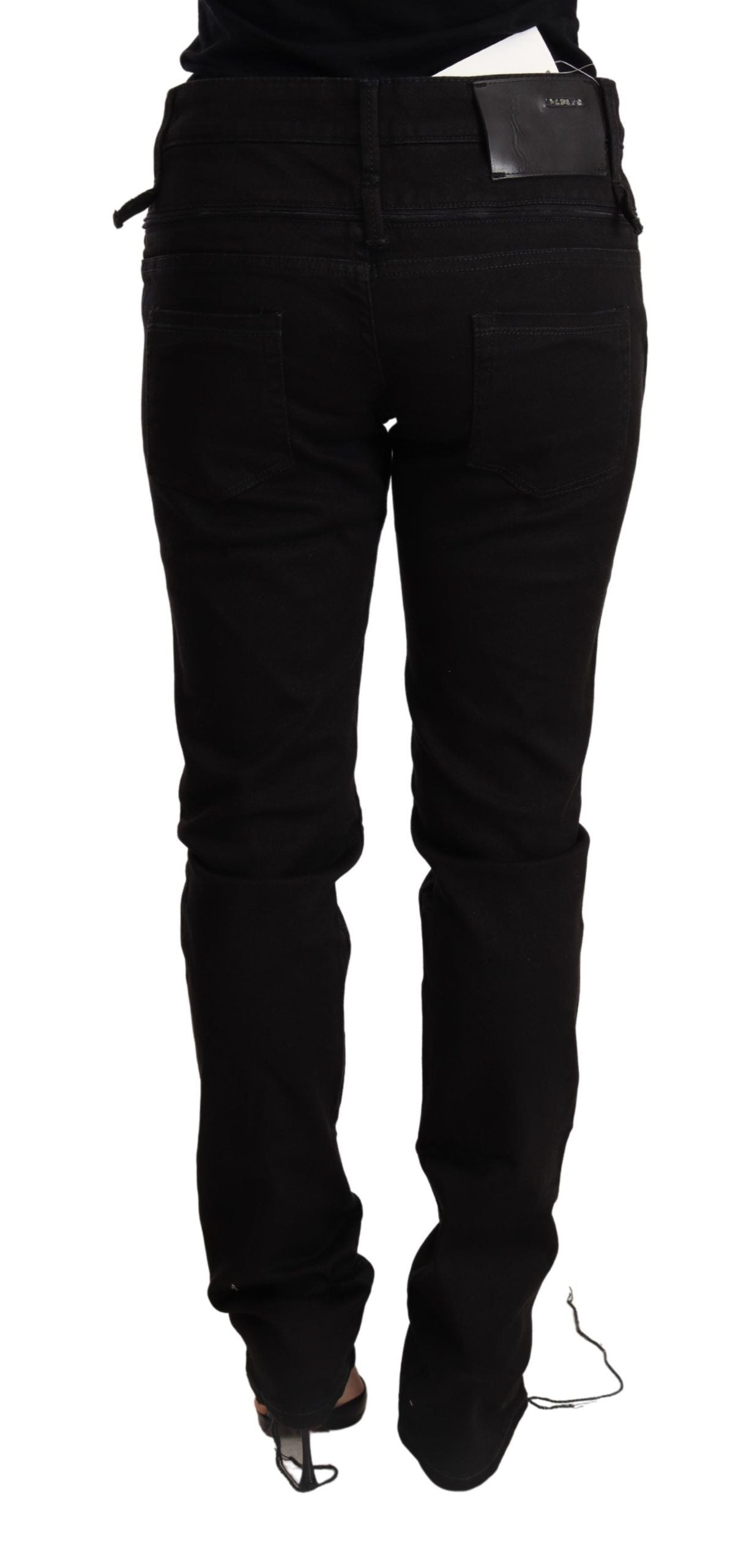 Acht Chic Low Waist Skinny Black Denim