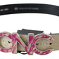 Costume National Beige Leather Fashion Belt with Logo Detail