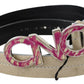 Costume National Beige Leather Fashion Belt with Logo Detail