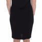 Roccobarocco Elegant Black Sheath Jersey Knee-Length Dress