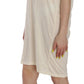 Costume National Chic Cream A-Line Elbow Sleeve Dress