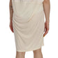 Costume National Chic Cream A-Line Elbow Sleeve Dress