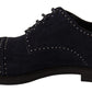 Dolce & Gabbana Elegant Suede Derby Shoes with Silver Studs