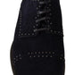 Dolce & Gabbana Elegant Suede Derby Shoes with Silver Studs