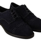 Dolce & Gabbana Elegant Suede Derby Shoes with Silver Studs