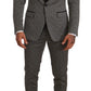 Dolce & Gabbana Elegant Martini Black Check Three-Piece Suit