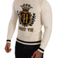 Dolce & Gabbana Elegant Snow-White Heraldic Cashmere Sweater