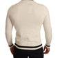 Dolce & Gabbana Elegant Snow-White Heraldic Cashmere Sweater