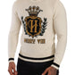 Dolce & Gabbana Elegant Snow-White Heraldic Cashmere Sweater