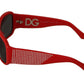 Dolce & Gabbana Swarovski Stone Embellished Red Sunglasses