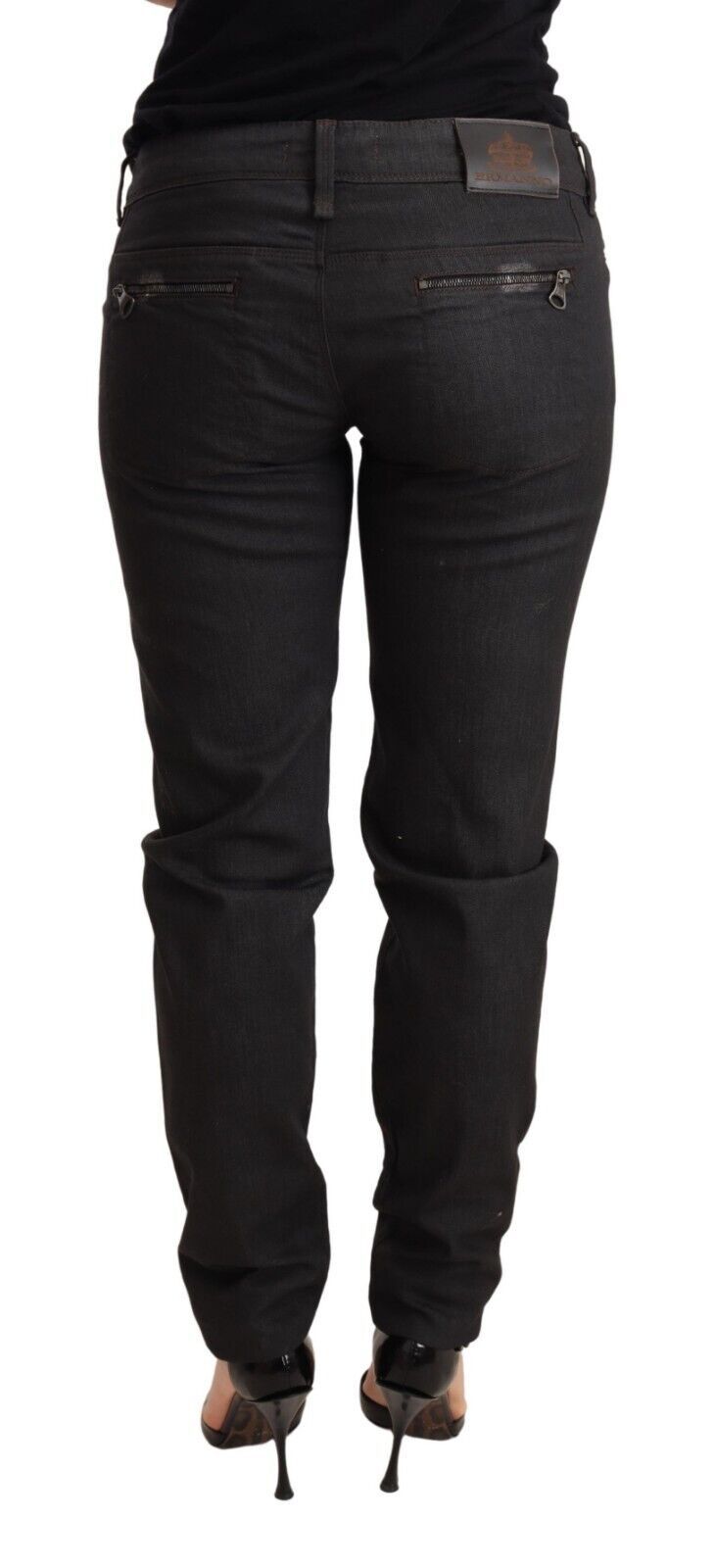 Ermanno Scervino Chic Black Low Waist Skinny Jeans