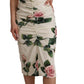 Dolce & Gabbana Elegant White Floral Sheath Dress