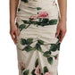 Dolce & Gabbana Elegant White Floral Sheath Dress