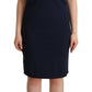 John Galliano Sleeveless Navy Knee-Length Sheath Dress