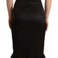 Dolce & Gabbana Elegant Black Silk Midi Sheath Dress