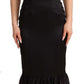 Dolce & Gabbana Elegant Black Silk Midi Sheath Dress