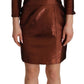 GF Ferre Elegant Bronze Sheath Mini Dress with Square Neck