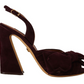 Dolce & Gabbana Elegant Purple Suede Heels Sandals