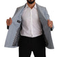 Dolce & Gabbana Elegant Slim Fit Light Blue Double Breasted Blazer