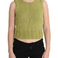 PINK MEMORIES Chic Green Knitted Sleeveless Vest Sweater