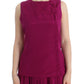 Barbara Casasola Stunning Silk Sleeveless Purple Blouse