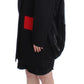 KAALE SUKTAE Elegant Draped Long Coat in Black with Red Accents