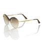 Frankie Morello Beige Metallic Women Sunglass