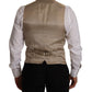 Dolce & Gabbana Beige Cotton Silk Formal Dress Vest