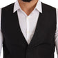 Dolce & Gabbana Elegant Gray Silk Dress Vest