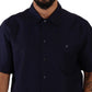 Dolce & Gabbana Elegant Navy Blue Button-Down Casual Shirt