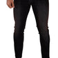 Dolce & Gabbana Sleek Striped Black Slim Fit Denim