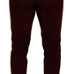 Dolce & Gabbana Elegant Bordeaux Velvet Dress Trousers