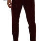 Dolce & Gabbana Elegant Bordeaux Velvet Dress Trousers