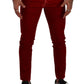 Dolce & Gabbana Ravishing Red Slim Fit Designer Jeans