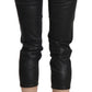 John Galliano Chic Black Mid Waist Cropped Jeans