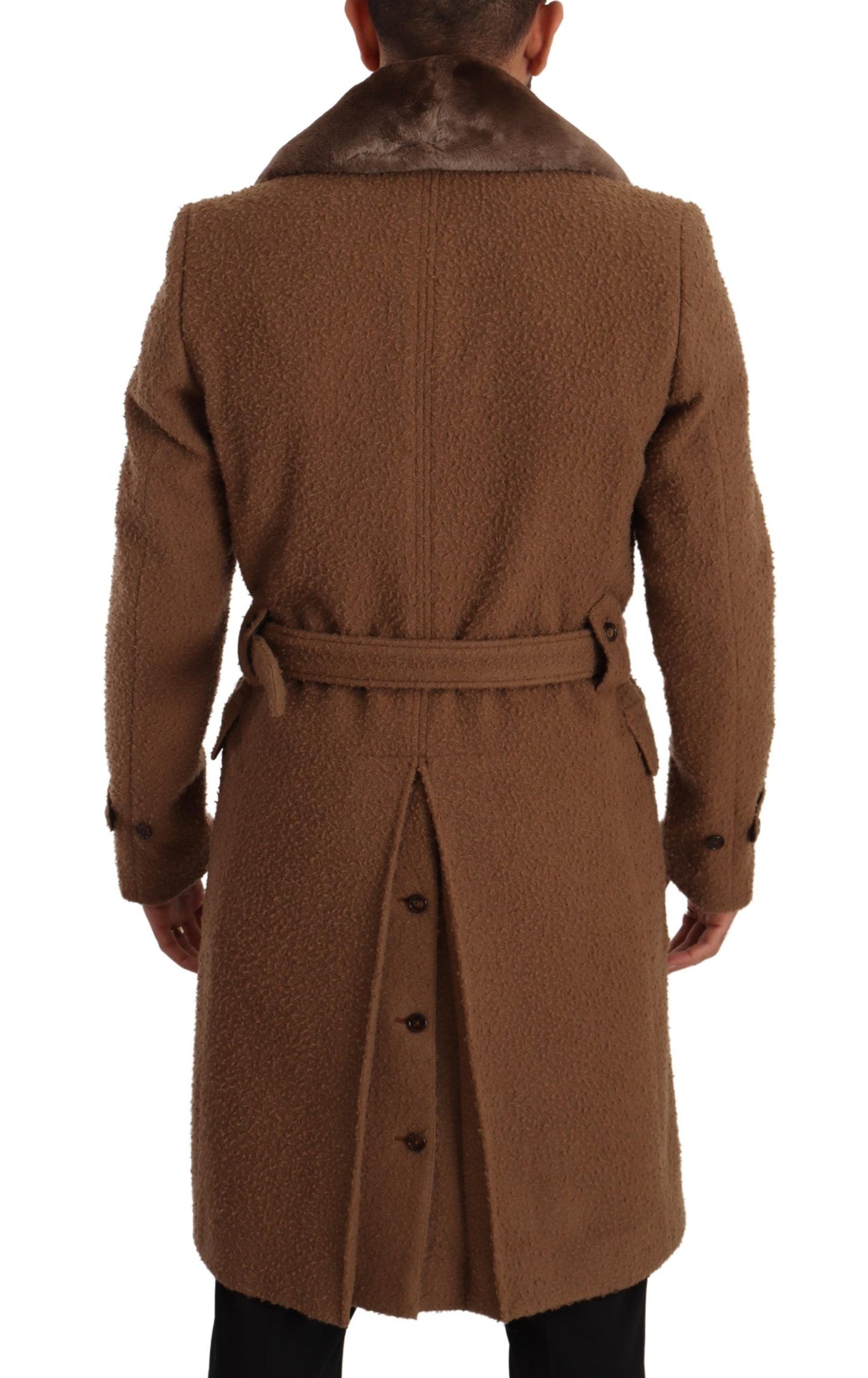 Dolce & Gabbana Elegant Double Breasted Wool Overcoat