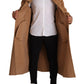 Dolce & Gabbana Opulent Beige Shearling-Collar Overcoat