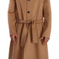 Dolce & Gabbana Opulent Beige Shearling-Collar Overcoat