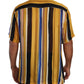 Dolce & Gabbana Yellow Striped Silk-Blend Men's Shirt