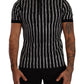 Dolce & Gabbana Elegant Striped Polo T-Shirt in Black