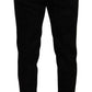 Dolce & Gabbana Elegant Slim Fit Dress Pants in Black Brocade