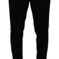 Dolce & Gabbana Elegant Slim Fit Dress Pants in Black Brocade