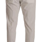 Dolce & Gabbana Elegant Tapered Corduroy Pants in Off White