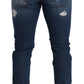 Dolce & Gabbana Elegant Distressed Slim Fit Denim Jeans