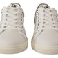 Dolce & Gabbana Elegant White Leather Casual Sneakers