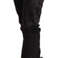 Just Cavalli Elegant Black Slim Fit Embellished Jeans