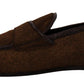 Dolce & Gabbana Elegant Brown Caiman Leather Loafers